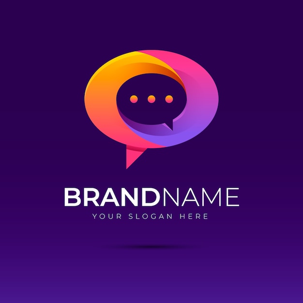 Plantilla de logotipo de comunicación degradado