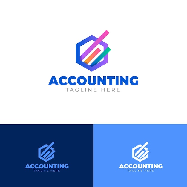 Plantilla de logotipo de contabilidad empresarial degradado