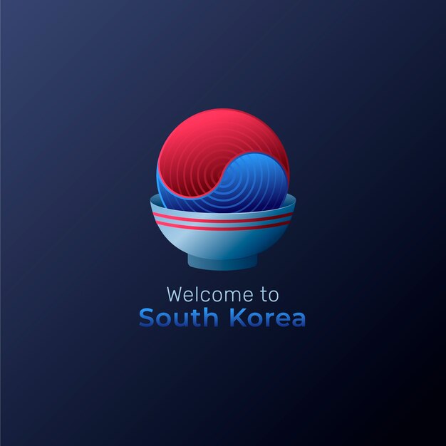 Plantilla de logotipo coreano degradado