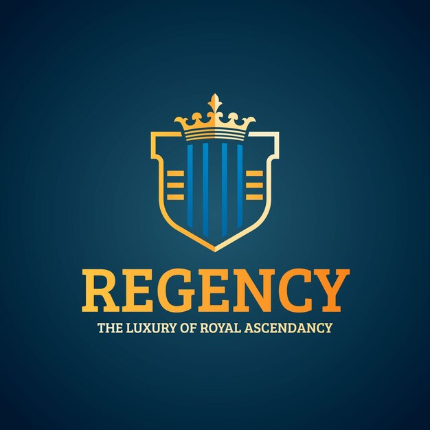 plantilla del logotipo de la corona dorada en gradiente