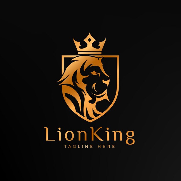 Plantilla de logotipo de corona de oro degradado