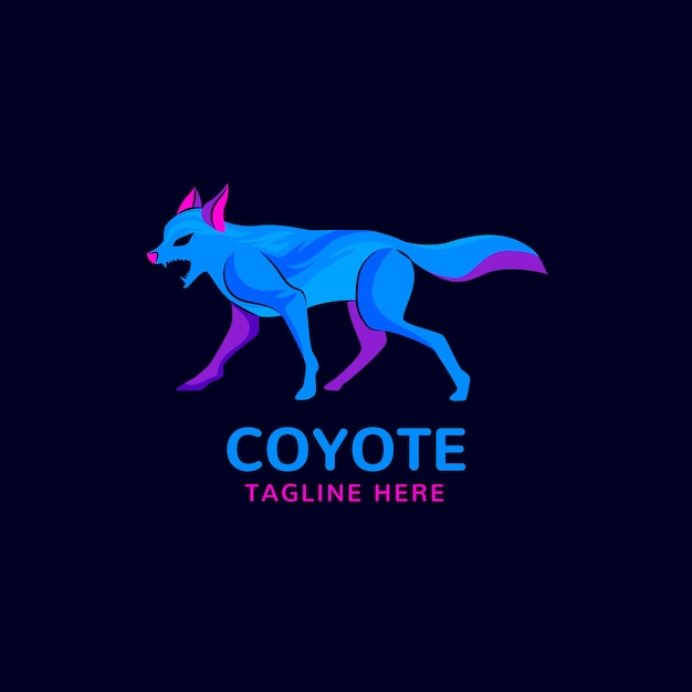 Vector gratuito plantilla de logotipo de coyote profesional