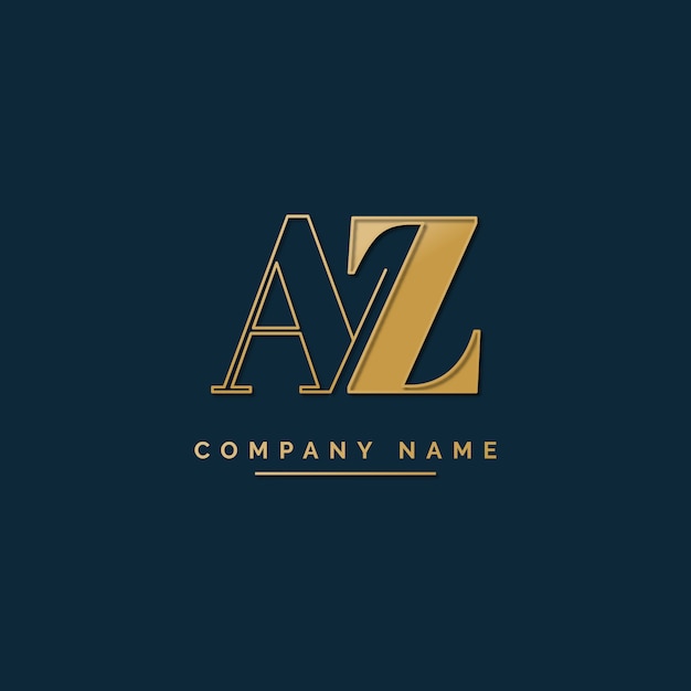 Plantilla de logotipo creativo az profesional