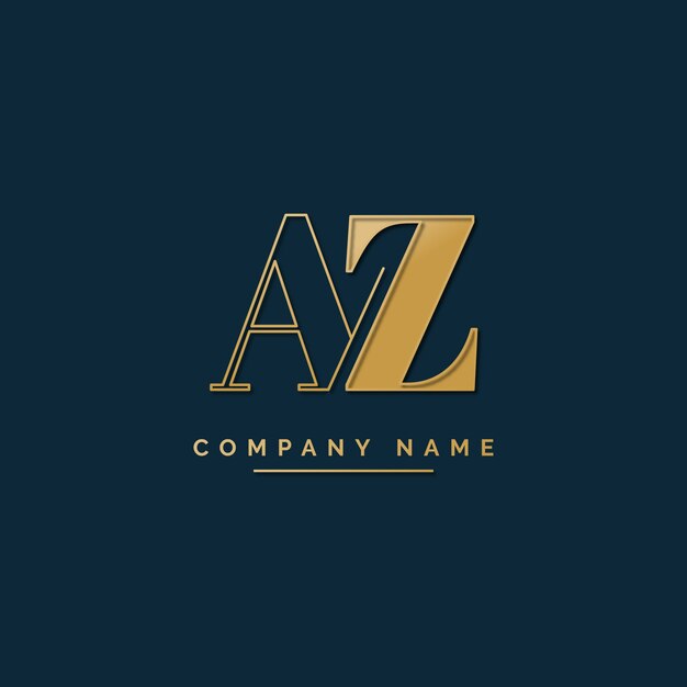 Plantilla de logotipo creativo az profesional