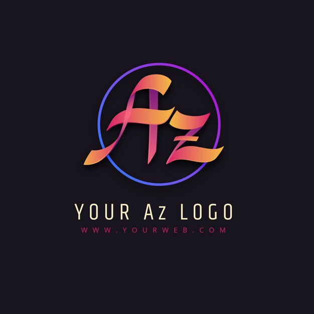 Plantilla de logotipo creativo az profesional