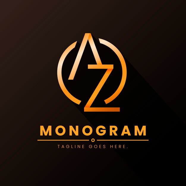 Plantilla de logotipo creativo az profesional