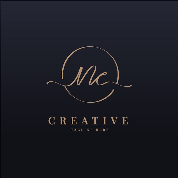 Plantilla de logotipo creativo profesional cn