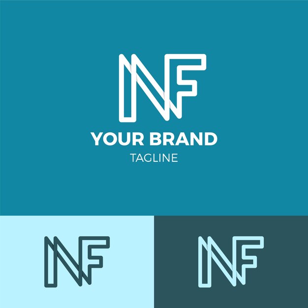 Plantilla de logotipo creativo profesional fn