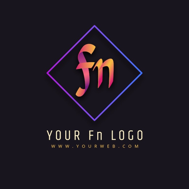 Plantilla de logotipo creativo profesional fn