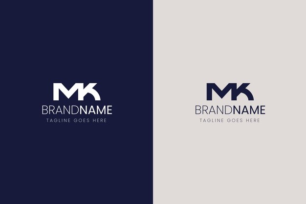 Plantilla de logotipo creativo profesional mk
