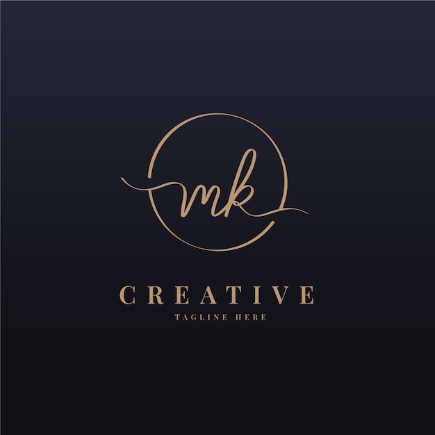 Plantilla de logotipo creativo profesional mk