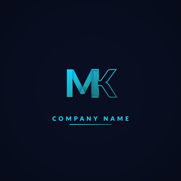 Plantilla de logotipo creativo profesional mk