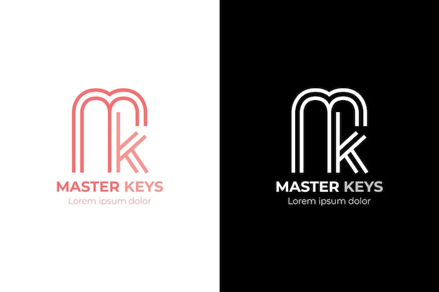 Plantilla de logotipo creativo profesional mk