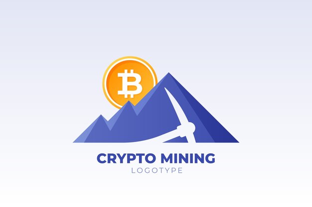 Plantilla de logotipo de criptominería degradado