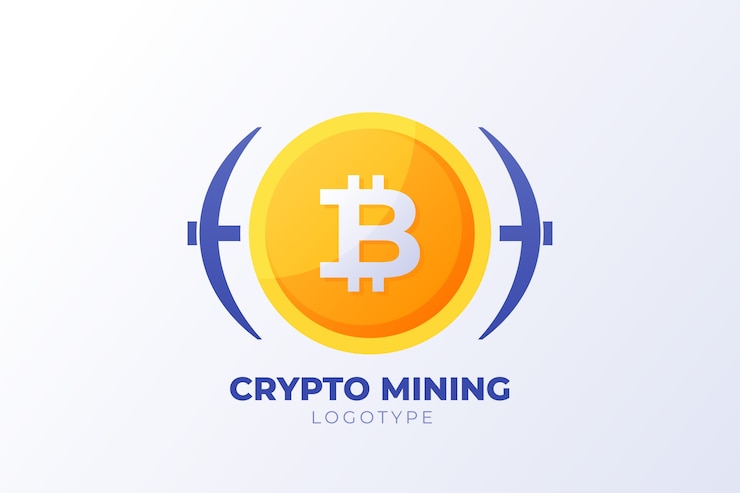 Vector gratuito plantilla de logotipo de criptominería degradado