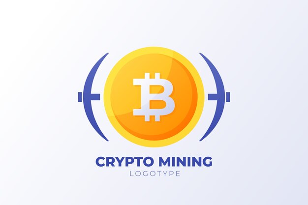 Plantilla de logotipo de criptominería degradado