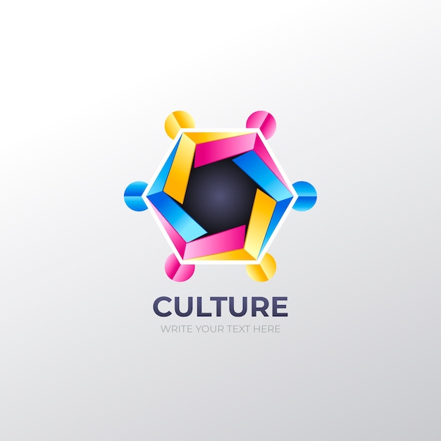 Vector gratuito plantilla de logotipo de cultura degradada