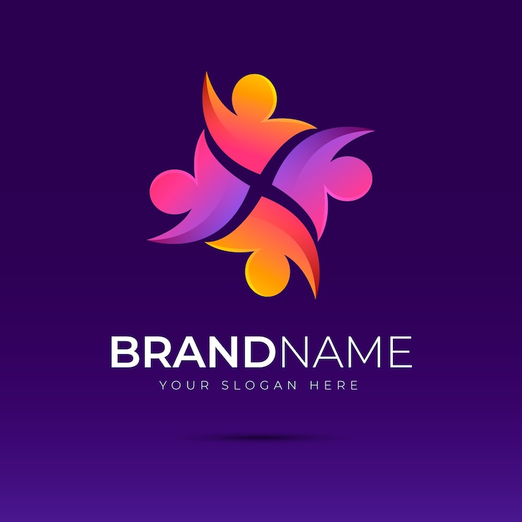 Vector gratuito plantilla de logotipo de cultura degradada