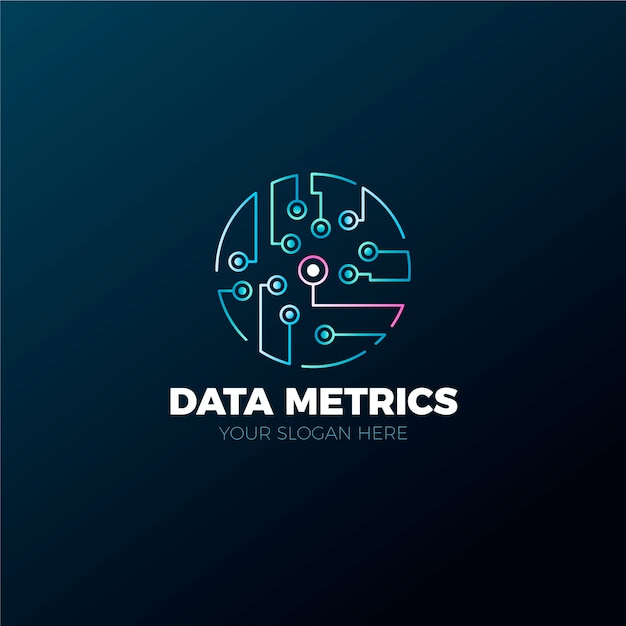 Plantilla de logotipo de datos de color degradado