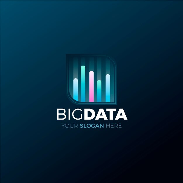 Plantilla de logotipo de datos de color degradado