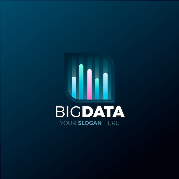 Plantilla de logotipo de datos de color degradado