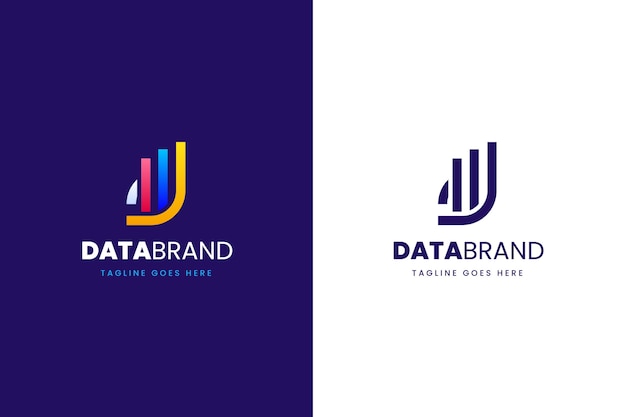 Plantilla de logotipo de datos de color degradado