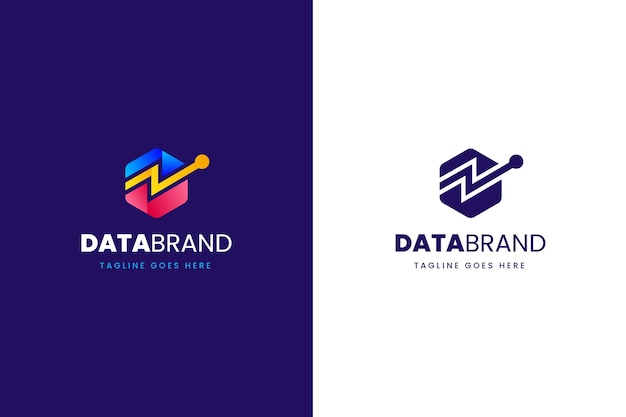 Plantilla de logotipo de datos de color degradado