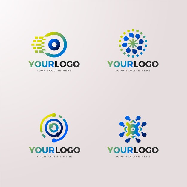 Plantilla de logotipo de datos de color degradado