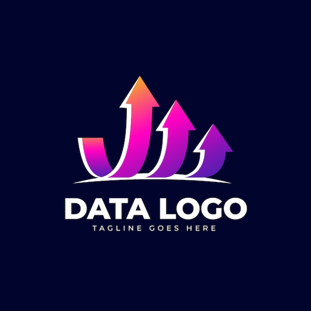 Vector gratuito plantilla de logotipo de datos creativos