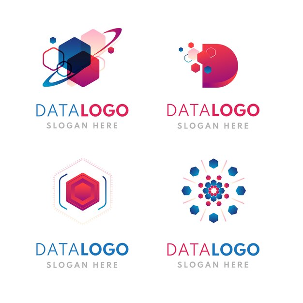 Plantilla de logotipo de datos degradados