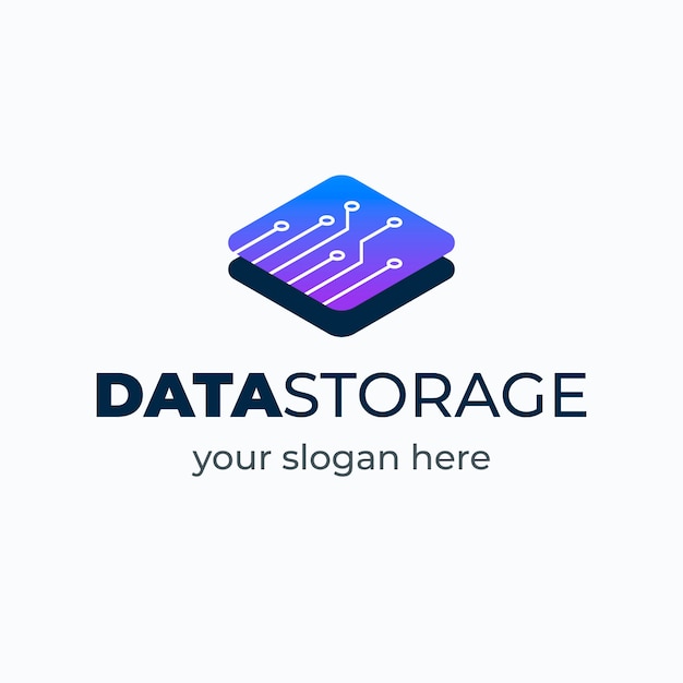 Vector gratuito plantilla de logotipo de datos degradados