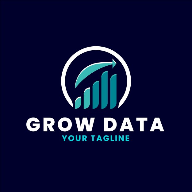 Plantilla de logotipo de datos dibujados a mano