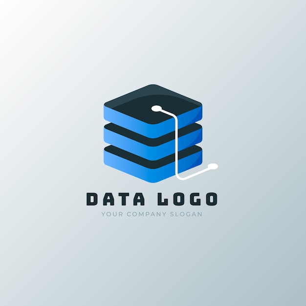 Plantilla de logotipo de datos dibujados a mano