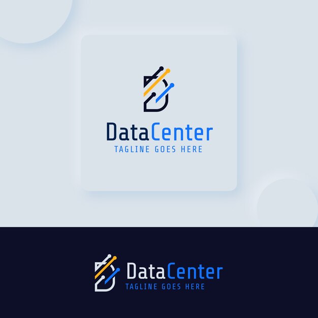 Plantilla de logotipo de datos de diseño plano