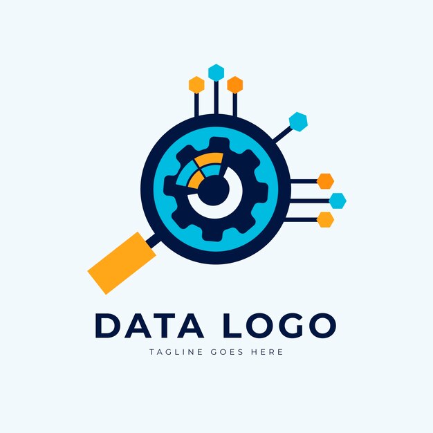 Plantilla de logotipo de datos de diseño plano