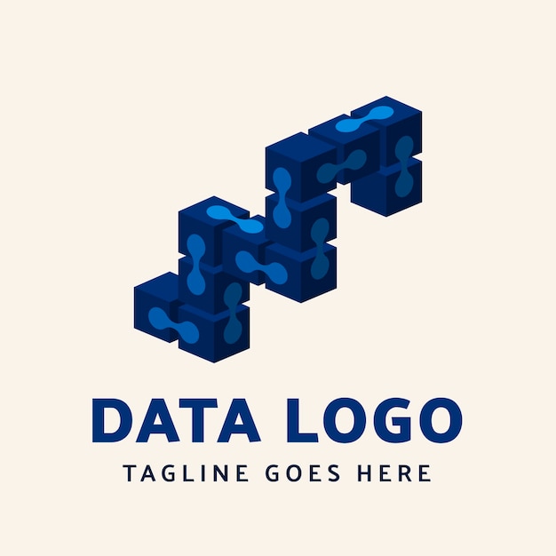 Vector gratuito plantilla de logotipo de datos de diseño plano