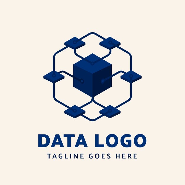 Plantilla de logotipo de datos de diseño plano