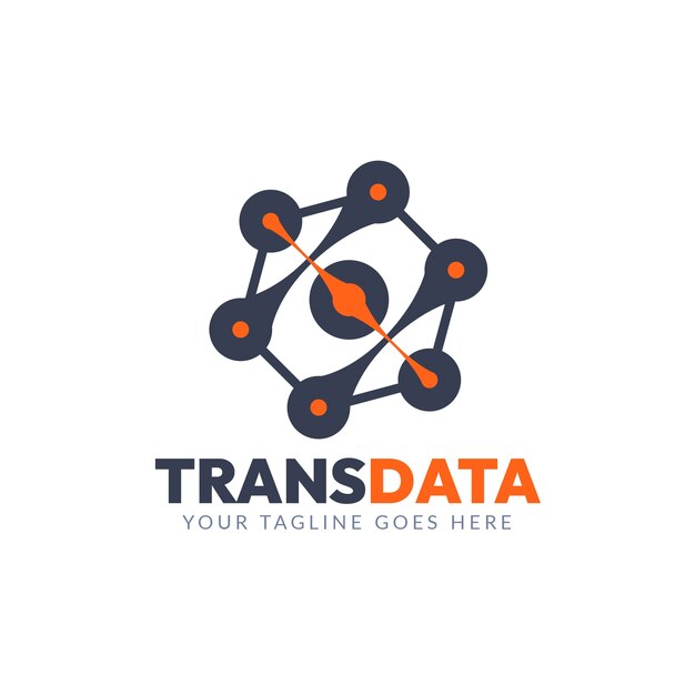 Plantilla de logotipo de datos de diseño plano