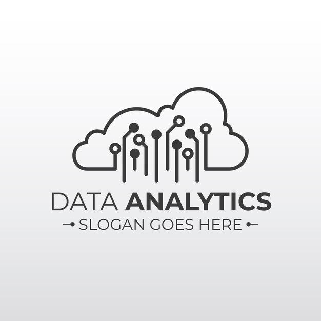 Plantilla de logotipo de datos de diseño plano