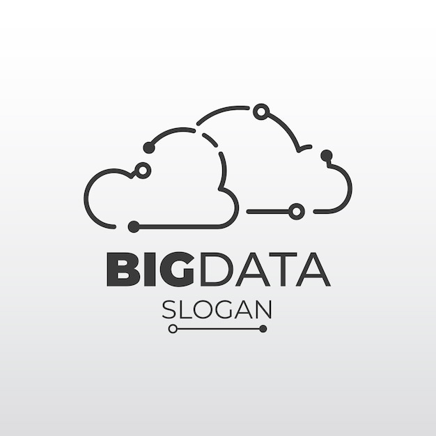 Plantilla de logotipo de datos de diseño plano
