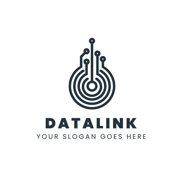 Plantilla de logotipo de datos de diseño plano