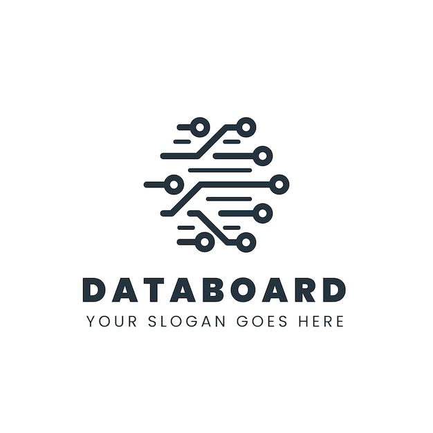 Plantilla de logotipo de datos de diseño plano