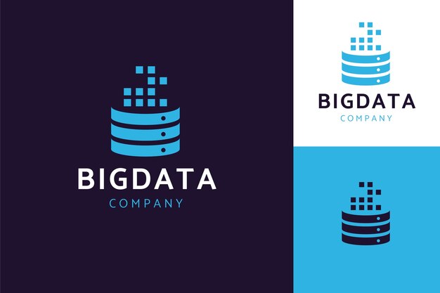 Plantilla de logotipo de datos de diseño plano
