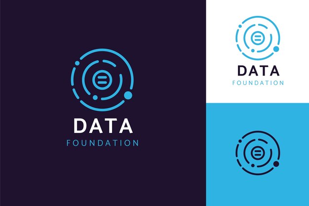 Plantilla de logotipo de datos de diseño plano