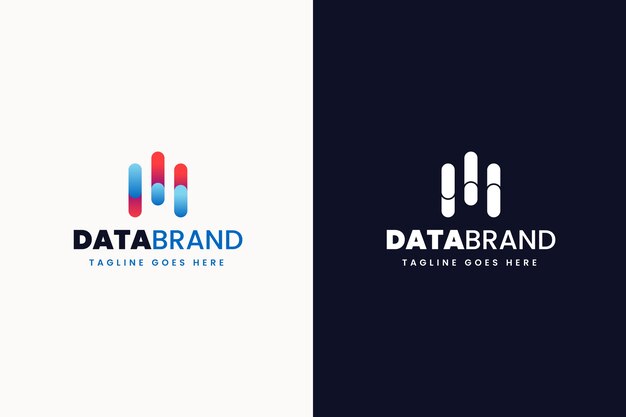 plantilla de logotipo de datos de gradiente