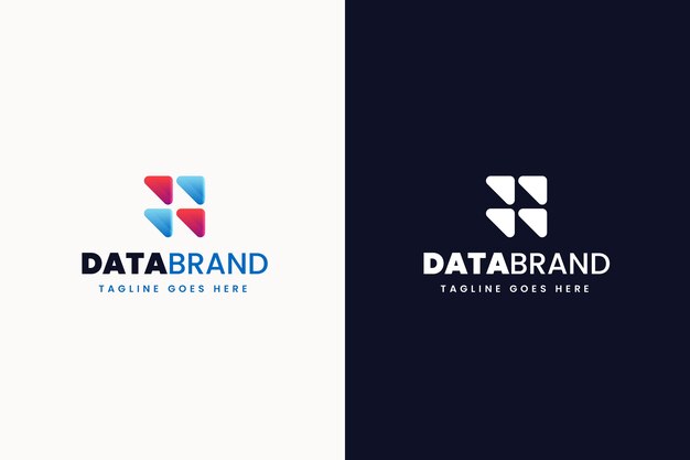 plantilla de logotipo de datos de gradiente