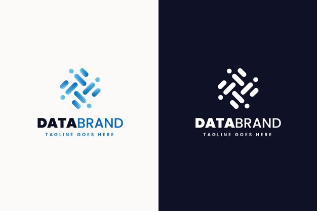plantilla de logotipo de datos de gradiente