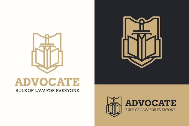 Plantilla de logotipo de defensor de diseño plano