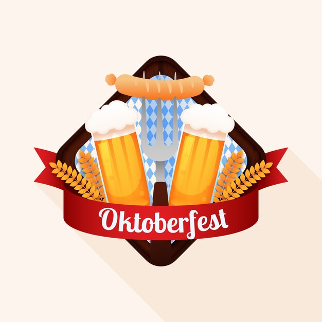 Plantilla de logotipo degradado para la celebración del oktoberfest