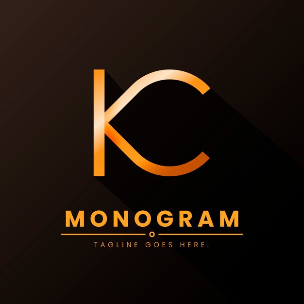 Plantilla de logotipo degradado ck o kc